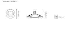 Luminária de Encastrar com Aba de Remate em Aço Inoxidável Tromilux 1002.100.2MX Cinza