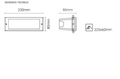 Luminária de Encastrar de Parede para Exterior Tromilux 2017.106.2O3 Cinza