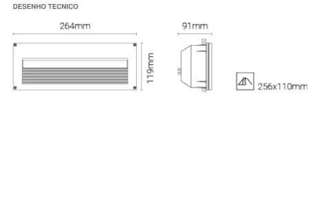 Luminária de Encastrar de Parede para Exterior Tromilux 2019.106.1F2 Branco