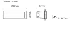 Luminária de Encastrar de Parede para Exterior Tromilux 2517.106.2O2 Cinza