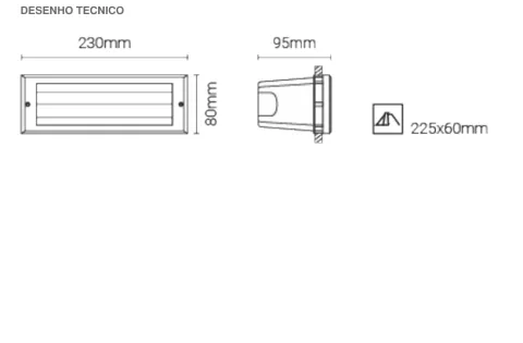 Luminária de Encastrar de Parede para Exterior Tromilux 2517.106.2O2 Cinza