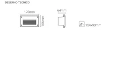 Luminária de Encastrar de Parede para Exterior Tromilux 2524.105.2F2 Cinza