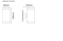 Luminária Saliente de Parede em Alumínio Extrudido Tromilux 2067.205.2T3 Cinza