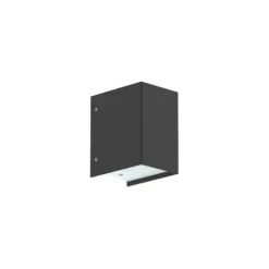 Luminária Saliente de Parede em Aço Inox e Vidro Temperado Tromilux 4009.200.9XX Preto