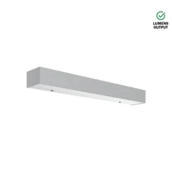 Luminária Saliente de Parede em Aço Inox Escovado e Alumínio Tromilux 4001.204.2O2 Cinza