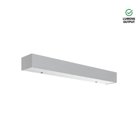 Luminária Saliente de Parede em Aço Inox Escovado e Alumínio Tromilux 4001.204.2O2 Cinza