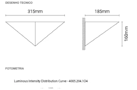 Luminária Saliente de Parede em Aço Inox Escovado Tromilux 4005.204.7O4 Grafite