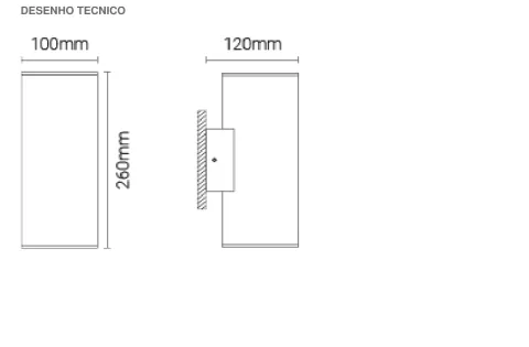 Luminária Saliente de Parede para Exterior Tromilux 2065.205.2T2 Cinza