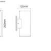 Luminária Saliente de Parede para Exterior Tromilux 2065.205.2F3 Cinza