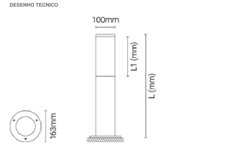 Luminária Saliente de Piso para Exterior Tromilux 2049.116.9O4 Preto