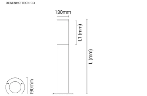 Luminária Saliente de Piso para Exterior Tromilux 2054.116.2O4 Cinza