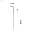 Luminária Saliente de Piso para Exterior Tromilux 2052.110.9T3 Preto