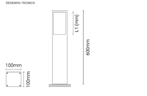 Luminária Saliente de Piso para Exterior Tromilux 2043.116.8F3 Aço Inoxidável