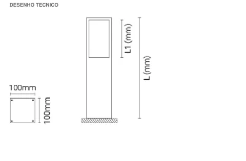 Luminária Saliente de Piso para Exterior Tromilux 2042.116.9F3 Preto