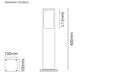 Luminária Saliente de Piso para Exterior Tromilux 2043.110.9F4 Preto