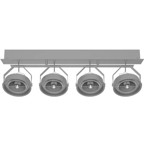 Luminária saliente de teto em chapa de aço galvanizado pintado Tromilux 1199.410.1X2 Branco