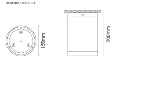Luminária Saliente para Exterior em Alumínio Tromilux 2562.122.9P4 Preto