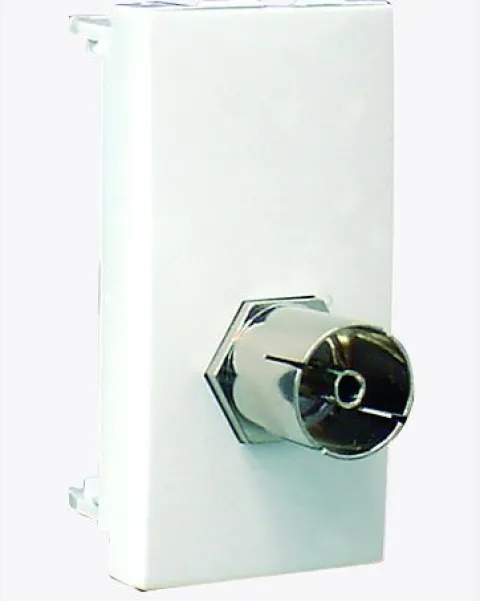 Módulo c/ conector ficha fêmea tv branco, 1módulo - 45983 - Quadro 45 - Efapel