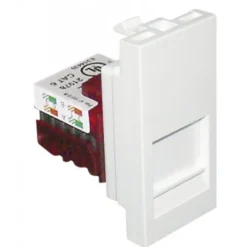 Módulo com conector RJ 45 branco com categoria 6-UTP-um-módulo-45978 Série - Quadro 45 efapel