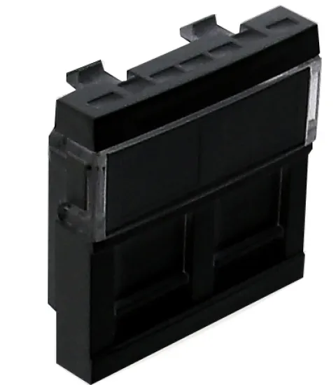 Módulo com conector RJ 45 preto mate-dois-módulos-45971 SPM Série Quadro 45 efapel