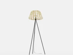 MONTEZUELO Candeeiro de Pé EGLO - Bambu Natural e Metal Preto 390155