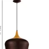 OBREGON Candeeiro de teto castanho com detalhe em madeira de carvalho elegante 95385