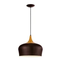 OBREGON Candeeiro de teto castanho com detalhe em madeira de carvalho elegante 95385