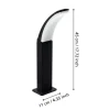 Pilar de Exterior LED Preto com Luz Branca Quente FIUMICINO EGLO 98151