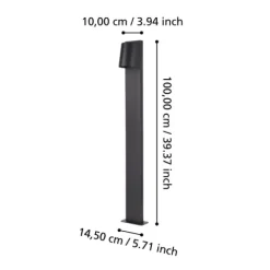 Pilar LED Exterior com Abajur Semicircular Preto STAGNONE EGLO 900692