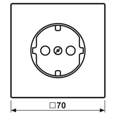 Placa Central para Bases de Tomada SCHUKO® Safety Plus Preto LS1520KIPLSW JUNG LS1520KIPLSW