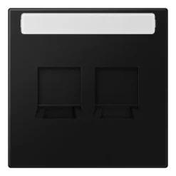 Placa central para conectores RJ 2x UMA-CAT6A preto JUNG LS1969-2NAWESW