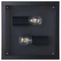 Plafon com Moldura de Metal Preto e Vidro Transparente AMEZOLA EGLO 99122