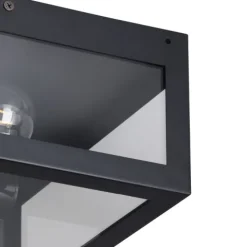 Plafon com Moldura de Metal Preto e Vidro Transparente AMEZOLA EGLO 99122