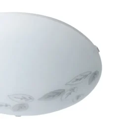 Plafon de Teto com Vidro Branco Acetinado e Motivo de Folhas MARS EGLO 80264