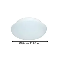 Plafon de Teto Redondo em Metal Branco e Vidro Opalino ELLA EGLO 81636
