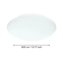 Plafon de Teto Redondo em Metal Branco com Vidro Opalino ELLA EGLO 83404