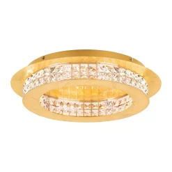 Plafon dourado com cristais, Ø500mm, Principe - Eglo