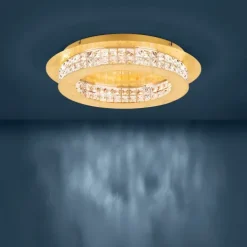 Plafon dourado com cristais, Ø500mm, Principe - Eglo