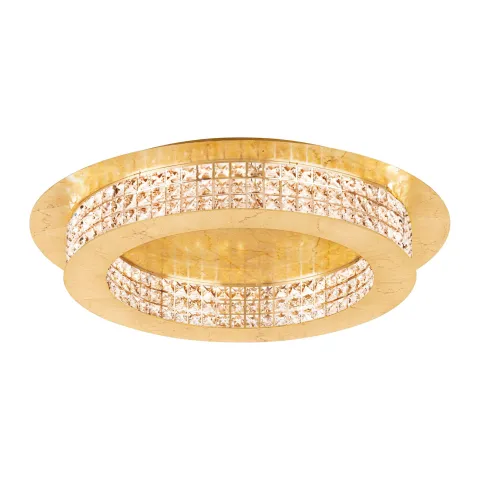 Plafon dourado com cristais Ø700mm - Principe - Eglo