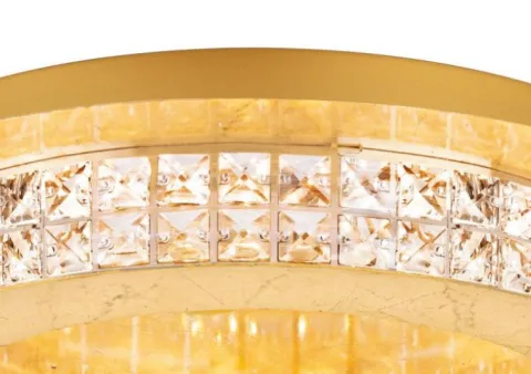 Plafon dourado com cristais Ø700mm - Principe - Eglo