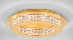 Plafon dourado com cristais Ø700mm - Principe - Eglo