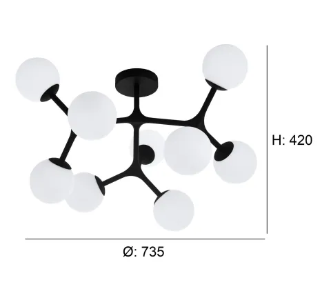 Plafon Eglo Maragall Preto 39532 Ø 735 mm