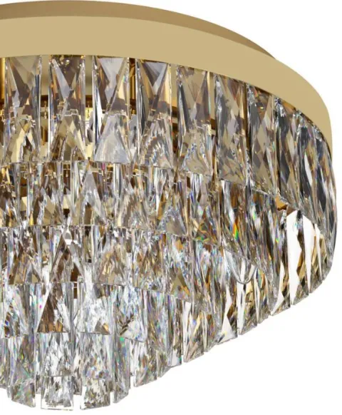 Plafon Eglo Valparaiso Ø480mm 39457 Dourado Cristais