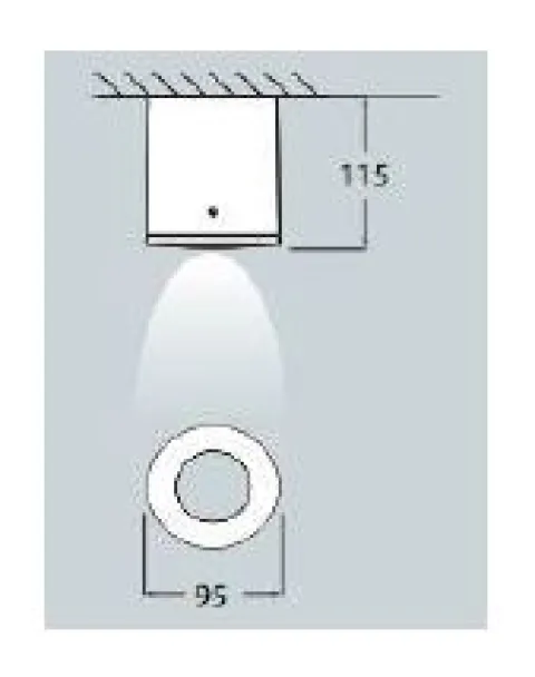 Plafon Exterior Franca 90 Preto Fumagalli