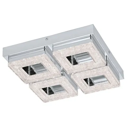 Plafon LED com Cristais Transparente e Metal Cromado FRADELO EGLO 95657