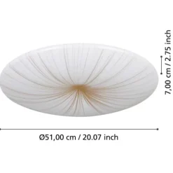 Plafon LED com Detalhes em Ouro Branco 51 cm NIEVES 1 EGLO 900501