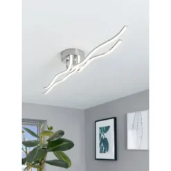Plafon LED com Quatro Perfis Curvados em Metal Cromado RONCADE EGLO 31996