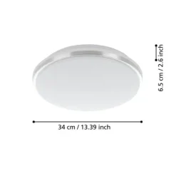 Plafon LED de Teto com Proteção IP44 Branco e Cromado PINETTO EGLO 900365