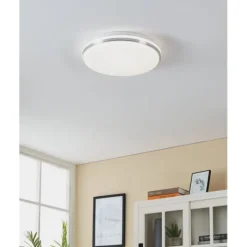 Plafon LED de Teto com Proteção IP44 Branco e Cromado PINETTO EGLO 900365