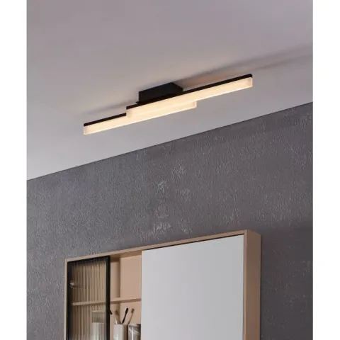 Plafon LED de Teto Preto com Luz Branca Quente PALMITAL EGLO 900844